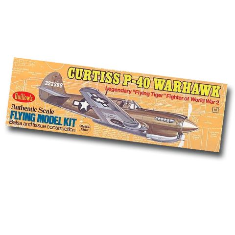 Curtiss P-40 Warhawk Modellbausatz mit Gummimotor