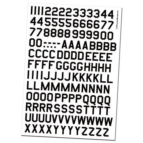 Schwarzes Aufkleber-Set mit Buchstaben und Zahlen für kreative Projekte, ideal für Beschriftungen und Dekorationen.