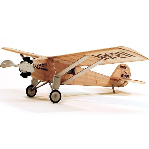 Spirit of St. Louis Modellflugzeug aus Balsaholz mit Papierbespannung und Gummimotor von Dumas